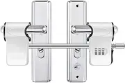 Double Door Combination Lock Metal 3-Digit Door Security Code Lock Keyless Double Door Handle Password Lock Sturdy Door Safety Lock Patio Door French Double Doors