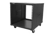 StarTech.com 4-Post 9U Mobile Open Frame Server Rack, 19" Network Rolling Rack for Narrow Spaces, Small Data Rack with Casters,