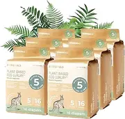 Ecoriginals - 96 Eco Walker Pull Up - Nappy Pants Size 5 with 100% Plant-based Layers, Disposable Pull Ups & Hypoallergenic Baby Essentials for Toddlers - Secure Fit Nappies (12-18Kg), 16x6 Packs
