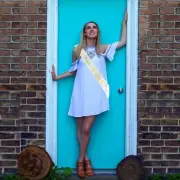 Bachelorette Sash Bride To Be Pearl White & Gold Satin Party