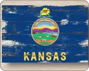 State Of Kansas Flag Old Distressed art Mousepad Computer Mouse Pad 7 x 9