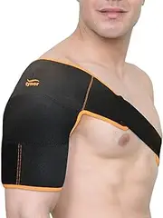 TYNOR Shoulder Brace for Torn Rotator Cuff Shoulder Compression Sleeve Wrap for Men & Women, Dislocation, Stability & Recovery Shoulder Support Adjustable Fits Left & Right Arm Sling, One Size (Black)