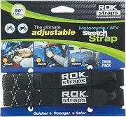 ROK Straps ROK-10050 Black/Reflective 18" - 60" Motorcycle/ATV Adjustable Stretch Strap