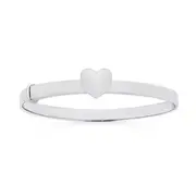 Silver 4x40mm Puff Heart Child Expander Bangle