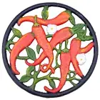 Decorative Cast Iron Trivet Chilli Peppers Kitchen Decor Hot Pad Pot Stand 7"