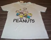 WOMEN'S TEEN Peanuts SNOOPY CHARLIE BROWN LUCY LINUS T-shirt LARGE NEW w/ TAG