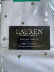NEW Ralph Lauren King Pillowcases 2Beehive Honeybee Wildlowers Farmhouse Cottage
