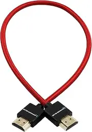 KONDOR BLUE | HDMI to HDMI 16" Braided Cable for On-Camera Monitors | High Speed 4K 3D - 60HZ HDMI, 2.0 18Gbps, HDR MetaData | Red