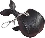 POPSEWING Leather Charm DIY Kit, Cute Fashion Keychain Hanging Bag, Whale Keychain with Sewing Tool Kit (Black)