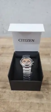 Citizen Zenshin Super Titanium Men's Salmon Dial Chronograph Watch CA4610-85Z