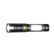 3 Modes Front + Side Light USB Rechargeable Zoomable 18650 Flashlight