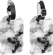 [YTYVAGT] Luggage Tag,Bag Tags for Luggage,Travel Suitcase Tags,2-Pc,White Marble Stone Texture