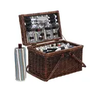 Alfresco 4 Person Picnic Basket Set Folding Insula