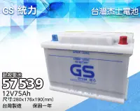 在飛比找Yahoo!奇摩拍賣優惠-全動力-GS 統力 全新 加水 汽車 電池 57539 (1