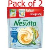 2 Pack (24 sachets)Nestlé Nesvita Instant Whole Grain Cereal Beverage Less Sweet