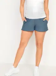 Old Navy Maternity Rollover Waist PowerSoft Short 3" inseam Ocean Shale Blue XXL