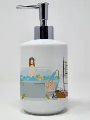 Borzoi in Bathtub Ceramic Soap Dispenser Hand Soap Dispenser Pump Bottles for
