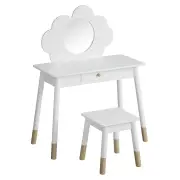 Keezi Kids Dressing Table Chair Set Vanity Makeup Wooden Leg Mirror Drawer