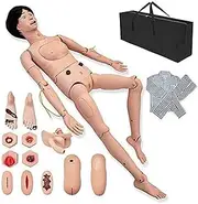 AMITVA PVC First Aid Trauma Patient Care Manikin with Male and Female Exchange Genitalia & Clothes & Bedsore Module & Trauma Module for Training Teaching Medical Supplies