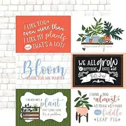 Echo Park Paper Company PLA211011 6X4 Journaling Cardstock Paper, Blue, Green, Pink, Peach, Black