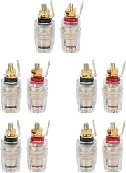 Speaker Terminal Binding Post, Gold Plated Terminal Block/Head with Banana Jack Connector Socket, for Amplifiers, Speakers, Instruments