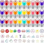 30 Pcs Teacher Stamps for School Plastic Self Inking Stamp Motivation School Stamps for Kids Colorful Supplies Stamps for Classroom Education Homework Teacher Grading Prizes Supplies