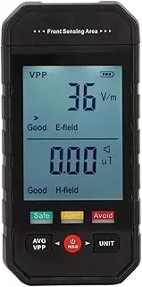 Handheld EMF Meter with Large LCD Display - Portable Electromagnetic Radiation Detector for Home and Ghost Hunting, Measures Electric & Magnetic Fields