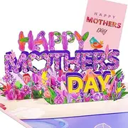 Mothers Day Card Pop Up Mother's Day Cards Happy Mother's Day 3D Pop-up Mothers Day Handmade Greeting Card with Envelope Message Card for Best Mom Craft Love Cards