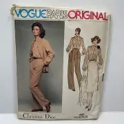 Vogue 1608 Misses Pants Shirt Paris Designer Christian Dior Pattern 14 *Uncut*