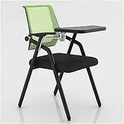 Chair with Desk Attached Adults,Folding Chair with Right Handed Tablet Arm,Ergonomic Mesh Office Chairs for Office School Classroom Training(Green)