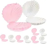 10pcs Boxes Shell Shape Candy Boxes Cute Pearl Color Packaging Containers for Weddings Parties and for Candies and Jewelry Storage