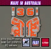 FOX style Factory 36 - 2021 Fork Decals Stickers Orange/grey/black Laminated
