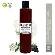 Love Earth BodyWash Jasmine GreenTea and Charcoal with Aloe Vera &Tea Tree 200ml