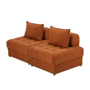 Oikiture 2 Seater Velvet Modular Sofa Lounge Chair