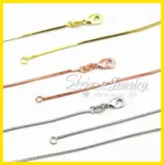 18K YELLOW ROSE WHITE SILVER GOLD FILLED SNAKE CHAIN SOLID 2MM NECKLACE pendant
