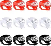 Mudder 12 Pieces Bicycle Light Silicone LED Bike Light Waterproof Bike Headlight and Taillight