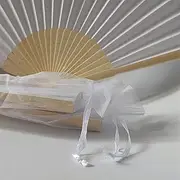 [QULIT] Fan Handmade Decorative Accessories Personalized Wedding Fan White Folding Elegant Paper Hand Fan Wedding Gift Bride Custom Hand Fan Gift with Organza Bag Folding Fan (Color : NO Customized, Size :