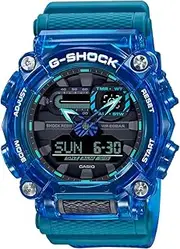 CASIO Men's G-Shock Analog-Digital Quartz Watch, Black Dial, Blue Band