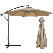 3m Round Garden Parasol Umbrella Outdoor Patio Sun Shade Canopy 3m 6/8x Arm - Snngv(300cm X 6ktan