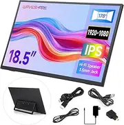 Waveshare Luckfox 18.5inch Portable Monitor with Stand, IPS Screen, 120Hz High Refresh Rate, Mini HDMI Interface, 1920 × 1080 Full HD, 178° Viewing Angle, ABS Case, Supports HDR, No Touch