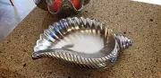 NEW Silver Metal Pewter Aluminum Sea Conch Shell Bowl Serveware 15"X 10"X3" SALE