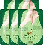 SULADEC Foot Mask (5 Packs) - Moisturizing Avocado Foot Mask Rough Heels Soft Smooth Touch