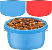 2Pcs Slow Cooker Liners Fit 6-8 Quarts Oval or Round Crockpot, Reusable Multi Use Cooking Bags Insert Liners, Leak & Heat Resistant Silicone Crock Pot Divider for Cooking (A)