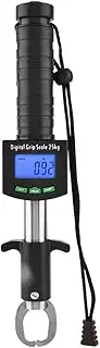 Digital Fish Scale, Fish Lip Gripper with Digital Scale, Stainless Steel Fish Lip Grabber Fish Control with 1M/39in Tape Measure Ruler and 25kg/55lb Weight Scale