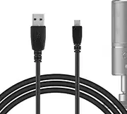 Geekria for Creators USB A to Micro USB Microphone Cable 9 ft / 280 CM, Compatible with Razer Seiren Emote, Seiren X, Mic Cord (Black)