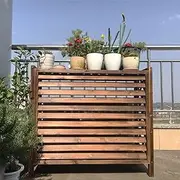 Wooden air Conditioner Fence Decorate,Outdoor Wood Pool Equipment Enclosure,Plant Flower Pot Display Stand,Shutter Air Conditioning Cover,Fence Privacy Screens,Ventilation,Heat Dissipation,dustproof.