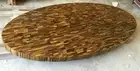 Tiger Eye Stone Random Work Lawn Side Table for Home Decor Oval Coffee Table Top