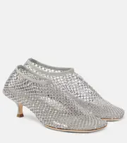 [Christopher Esber] Christopher Esber Minette crystal-embellished fishnet pumps UK 4 silver