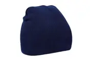 Beechfield Plain Basic Knitted Winter Beanie Hat (Oxford Navy) (One Size)