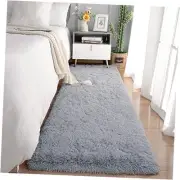Soft Fluffy Area Rugs Plush Rug for Living Room Bedroom Shag 2x6 Feet Grey